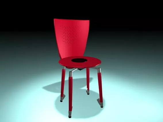 Red Round Side Chair 3d model Red Round Side Chair 3d model