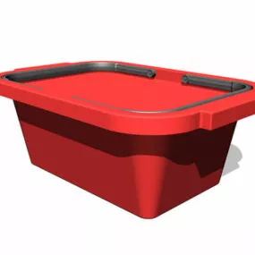 Red Shopping Basket 3d model