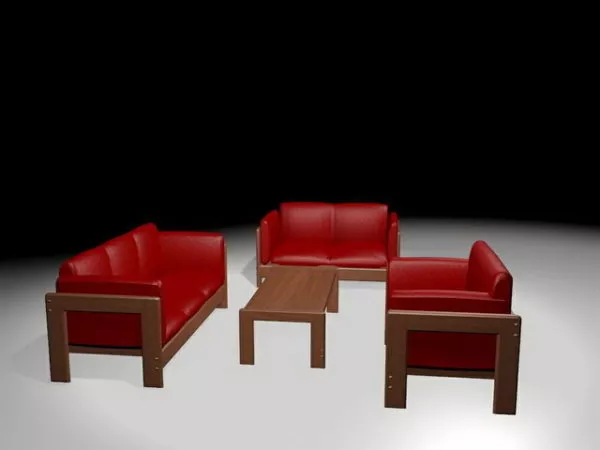 Red Sofa Sectionals 3d model Red Sofa Sectionals 3d model