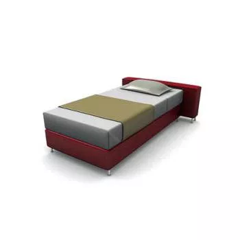 Red Upholstered Single Bed 3d model Red Upholstered Single Bed 3d model