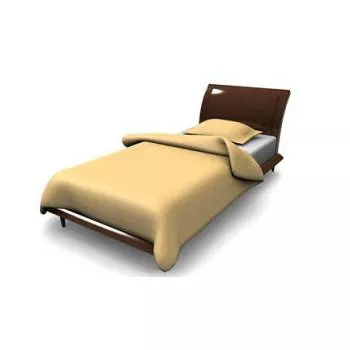 Red Wood Single Bed 3d model Red Wood Single Bed 3d model
