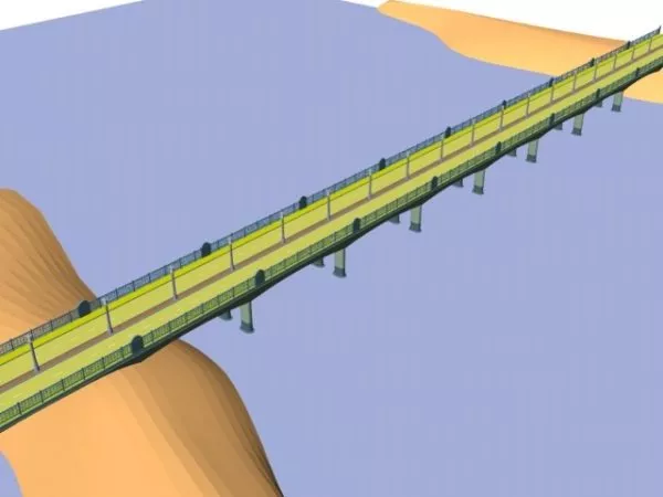 Reinforced Concrete Road Bridge 3d model Reinforced Concrete Road Bridge 3d model