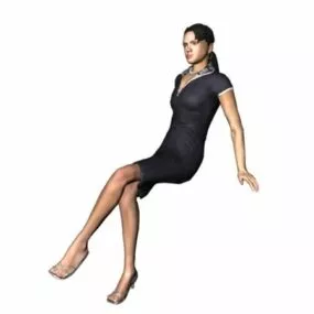 Character Relaxing Lady Sitting 3d model