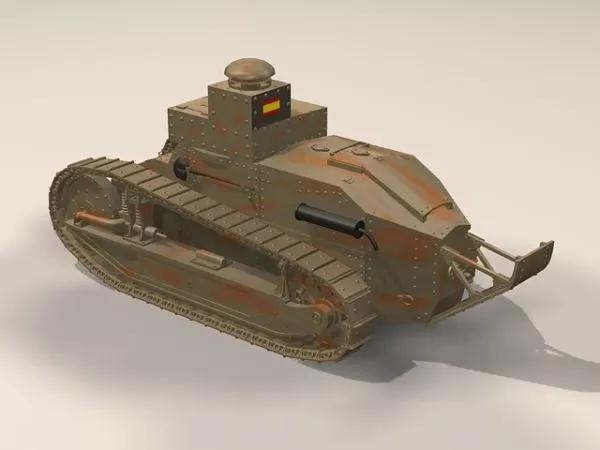 Renault Ft-17 Tank 3d model Renault Ft-17 Tank 3d model