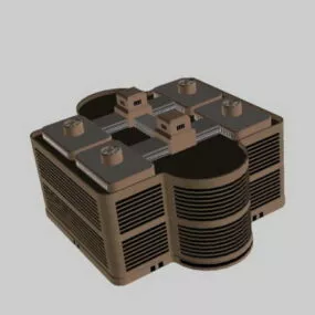 Retro Office Building 3d model