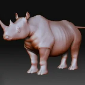 Rhinoceros Statue 3d model