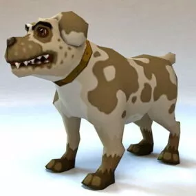 Rigged Cartoon Dog Animation 3d model