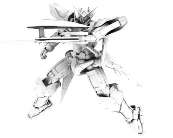Rigged Gundam Exia Robot Character 3d model Rigged Gundam Exia Robot Character 3d model