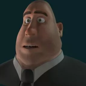 Rigged Cartoon Head Character 3d model