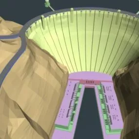 River Dam 3d model