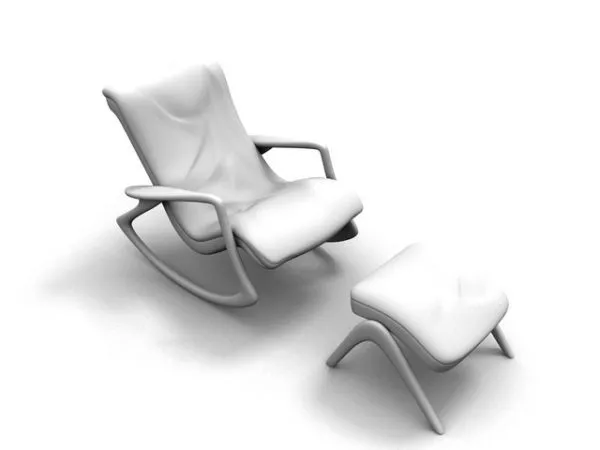 Rocking Chair And Ottoman 3d model Rocking Chair And Ottoman 3d model