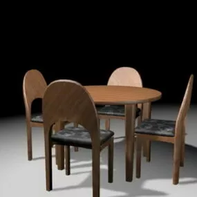 Round 5 Piece Dinette Set 3d model