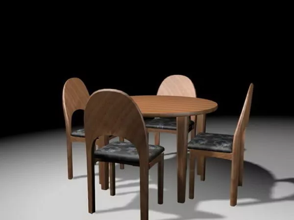 Round 5 Piece Dinette Set 3d model Round 5 Piece Dinette Set 3d model