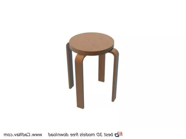 Furniture Round Wooden Stool 3d model Furniture Round Wooden Stool 3d model