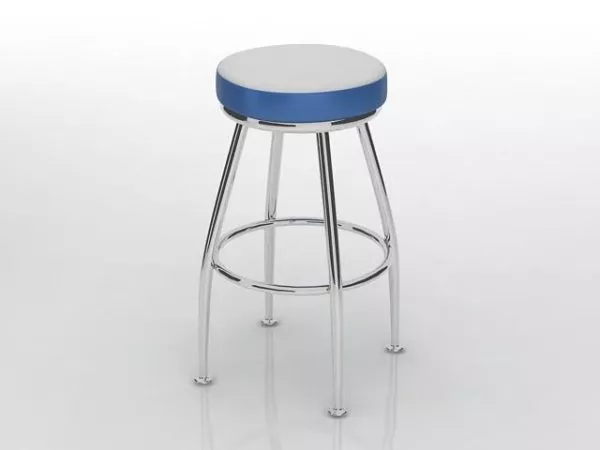 Round Bar Stool – 4 Legs 3d model Round Bar Stool – 4 Legs 3d model