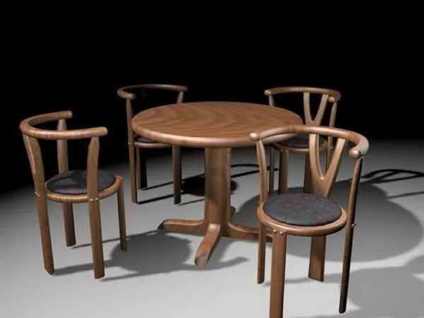 Round Casual Dining Sets 3d model Round Casual Dining Sets 3d model