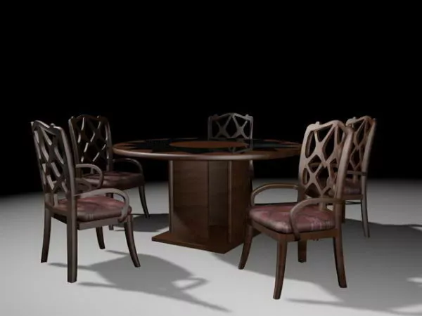 Round Dining Room Sets 3d model Round Dining Room Sets 3d model