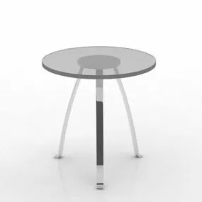 Round Glass Coffee Table Furniture 3d model