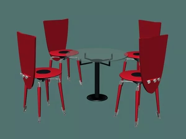 Round Glass Meeting Table And Chairs 3d model Round Glass Meeting Table And Chairs 3d model