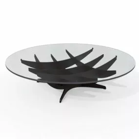 Furniture Round Glass Tea Table 3d model