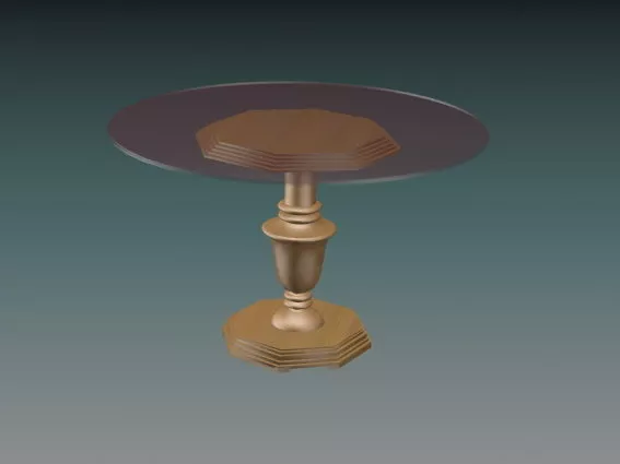 Round Glass Top Dining Table 3d model Round Glass Top Dining Table 3d model