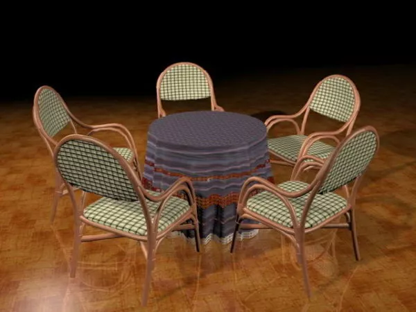 Round Patio Dining Sets 3d model Round Patio Dining Sets 3d model