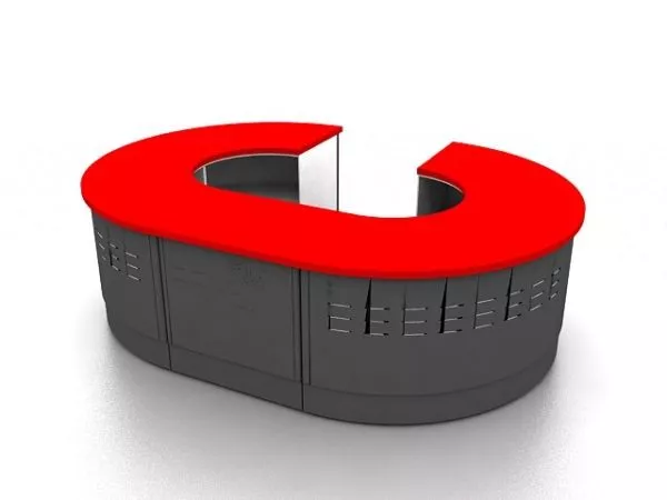 Round Service Counter 3d model Round Service Counter 3d model