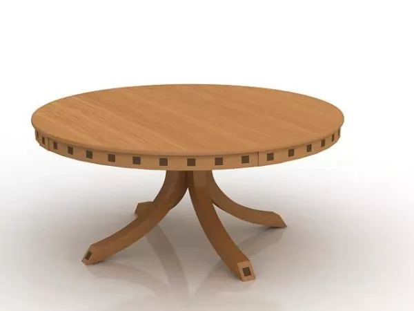 Round Wood Table 3d model Round Wood Table 3d model