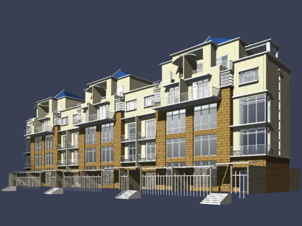 Row House 3d model Row House 3d model