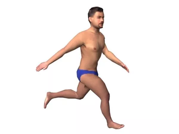 Character Running Man In Sports Shorts 3d model Character Running Man In Sports Shorts 3d model