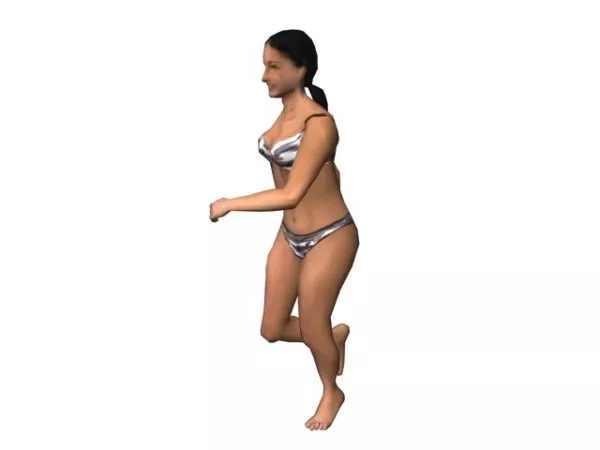 White Shirt Women Walking Character 3d model