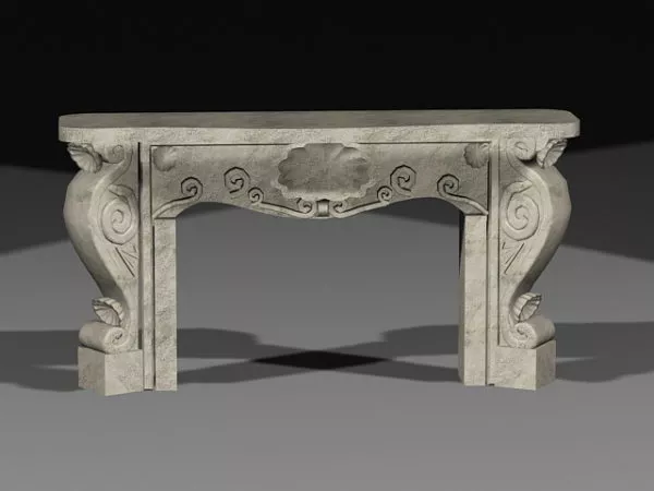 Rustic Stone Fireplace 3d model Rustic Stone Fireplace 3d model