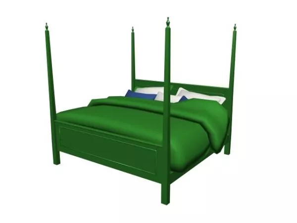 Rustic Four Poster Bed 3d model Rustic Four Poster Bed 3d model
