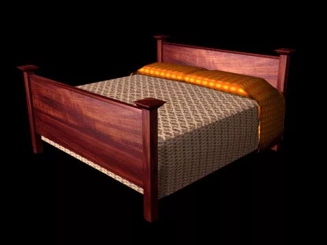 Rustic Wood Bed 3d model Rustic Wood Bed 3d model