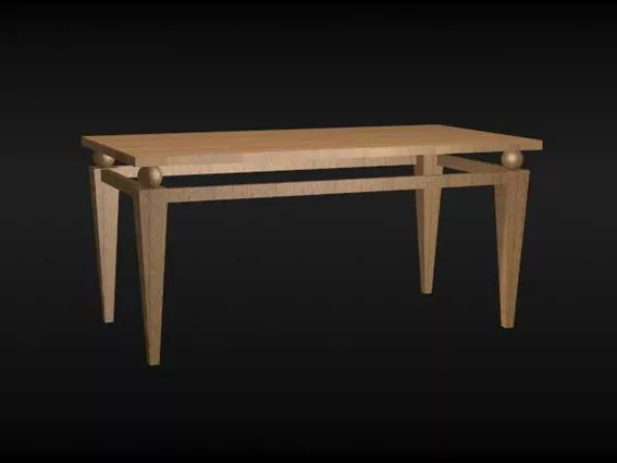 Rustic Wood Dining Table 3d model Rustic Wood Dining Table 3d model