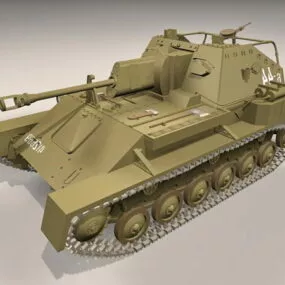 Su-76m Self-propelled Gun 3d model