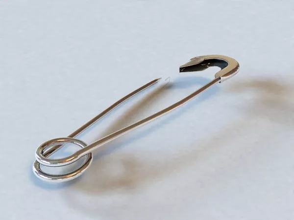 Steel Safety Pin 3d model