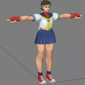 Sakura Kasugano – Street Fighter Character 3d model