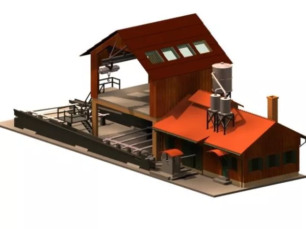 Sawmill Workshop Building 3d model Sawmill Workshop Building 3d model