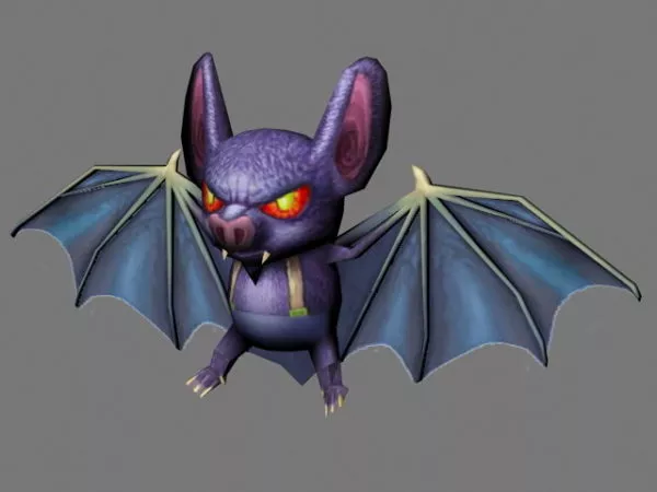 Scary Cartoon Bat 3d model Scary Cartoon Bat 3d model