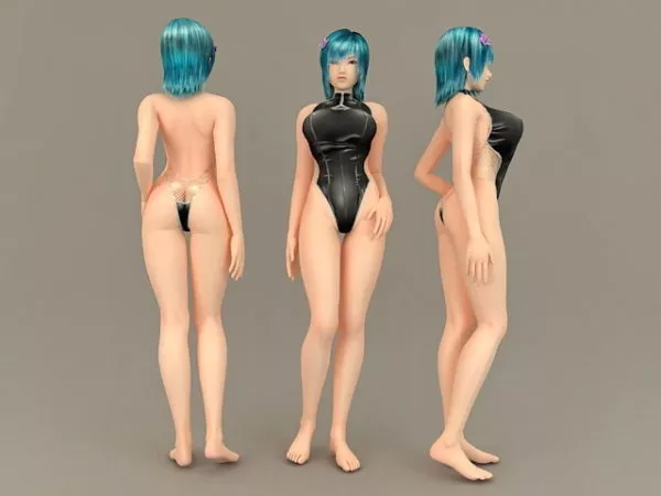 Scene Girl With Swimwear 3d model Scene Girl With Swimwear 3d model