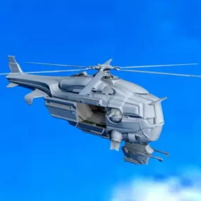 Sci-fi Attack Helicopter 3d model