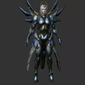 Sci-fi Woman Warrior 3d model