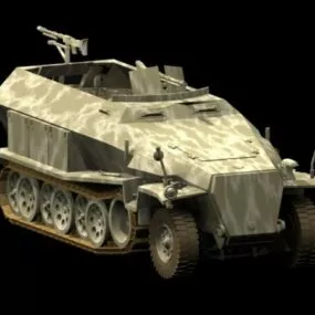 Sd.kfz. 251 Light Armoured Halftrack 3d model