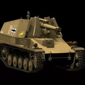 Sdkfz 124 Wespe Self-propelled Artillery 3d model