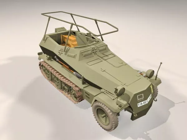 Sdkfz 250 Light Armoured Halftrack 3d model Sdkfz 250 Light Armoured Halftrack 3d model