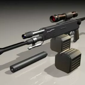 Semi-automatic Sniper Rifle 3d model