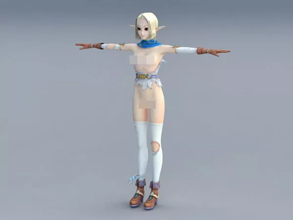 Anime Kawaii Girl 3d model