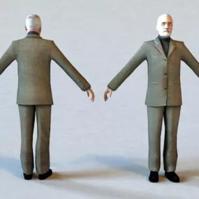 Senior Businessman Rigged 3d model