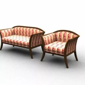 Settee Sofa Sets Furniture 3d model